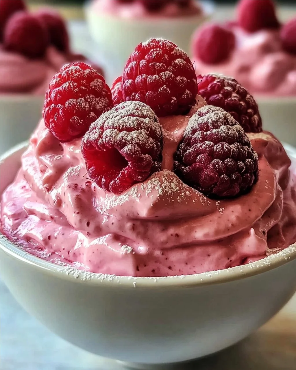 4-Zutaten Himbeer Proteinmousse ganz ohne Backen