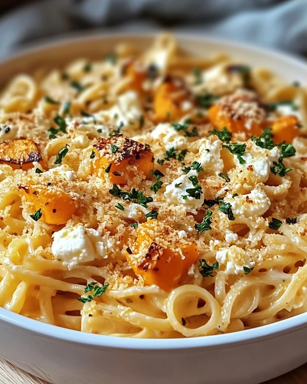 Cremige Gebackene Feta Kürbis Pasta