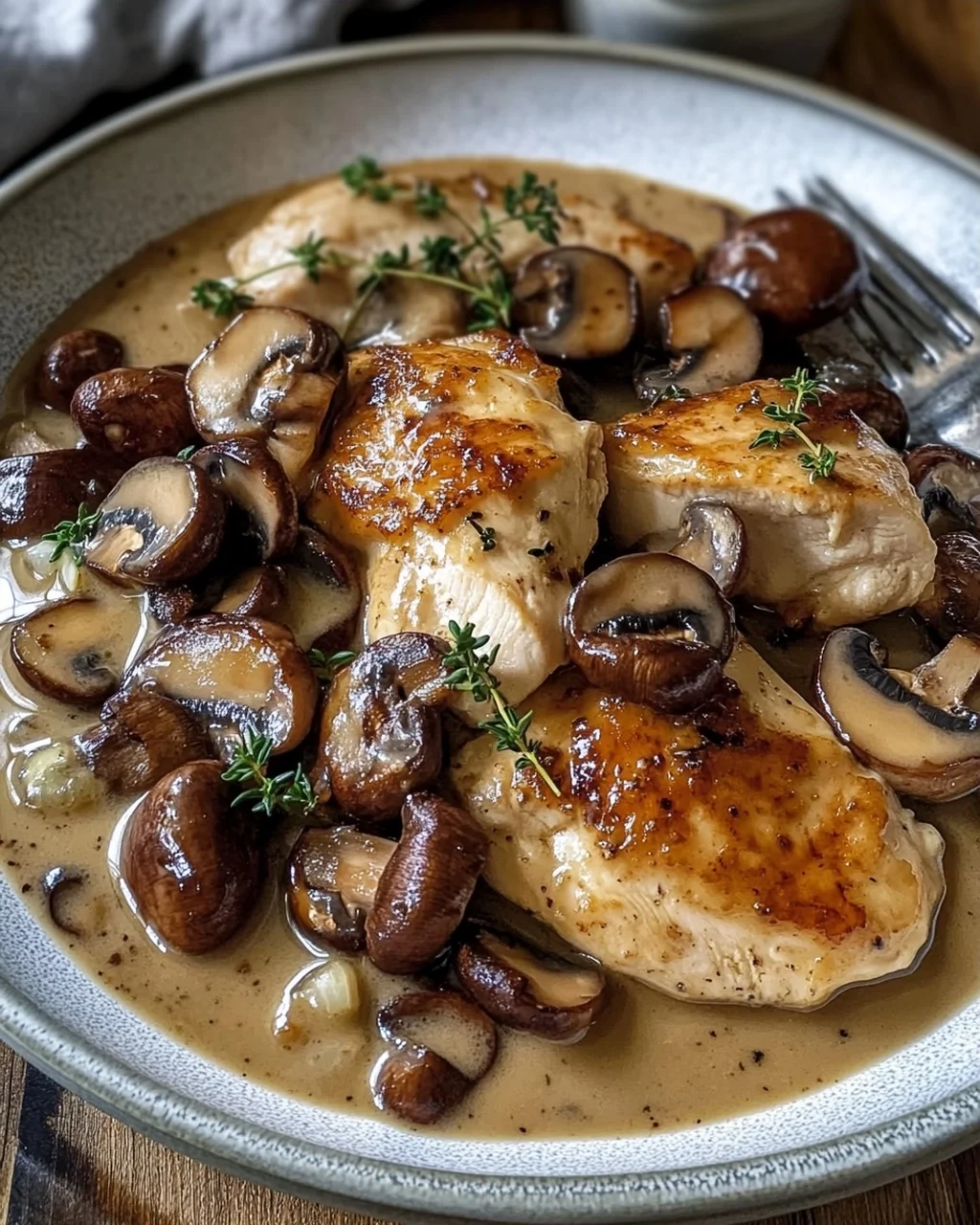 Cremiges Marsala-Hähnchen mit Balsamico Pilzen