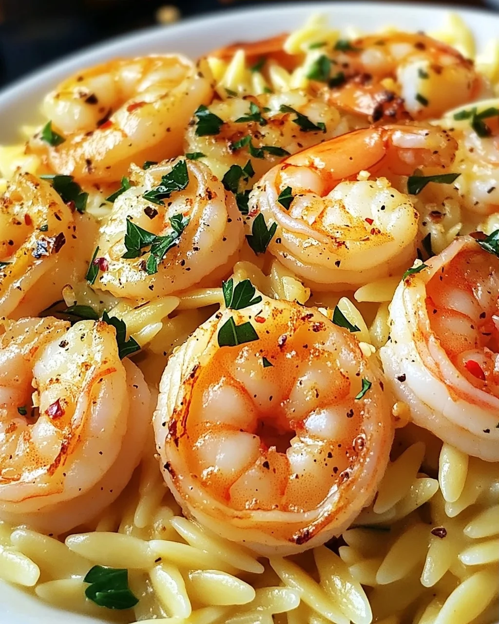 Garnelen-Orzo in Zitronen-Knoblauch-Sauce