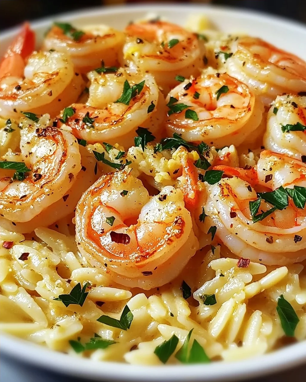 Garnelen-Orzo in Zitronen-Knoblauch-Sauce