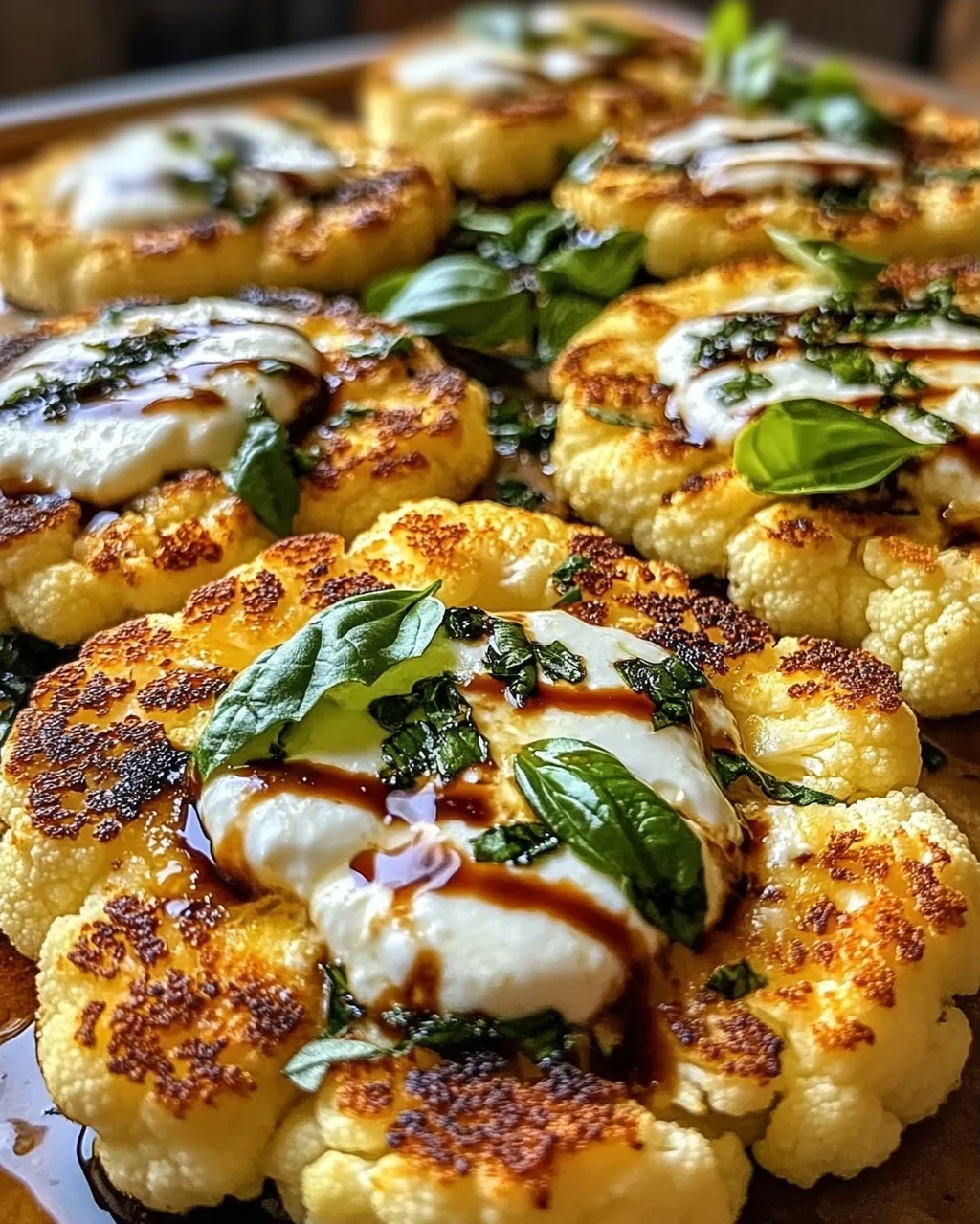 Gebackene Mozzarella-Blumenkohlsteaks