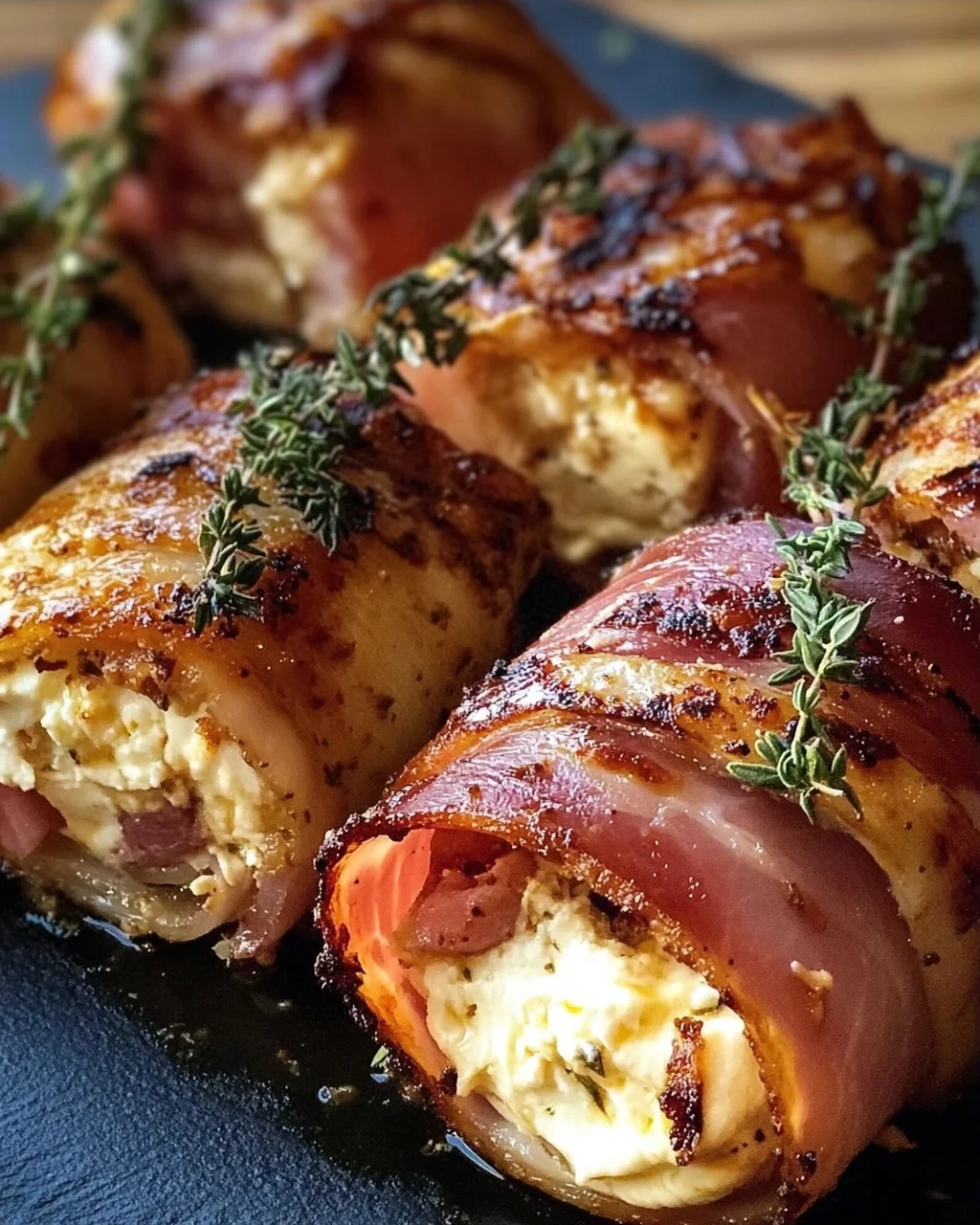 Gegrillte Feta-Schinkenröllchen