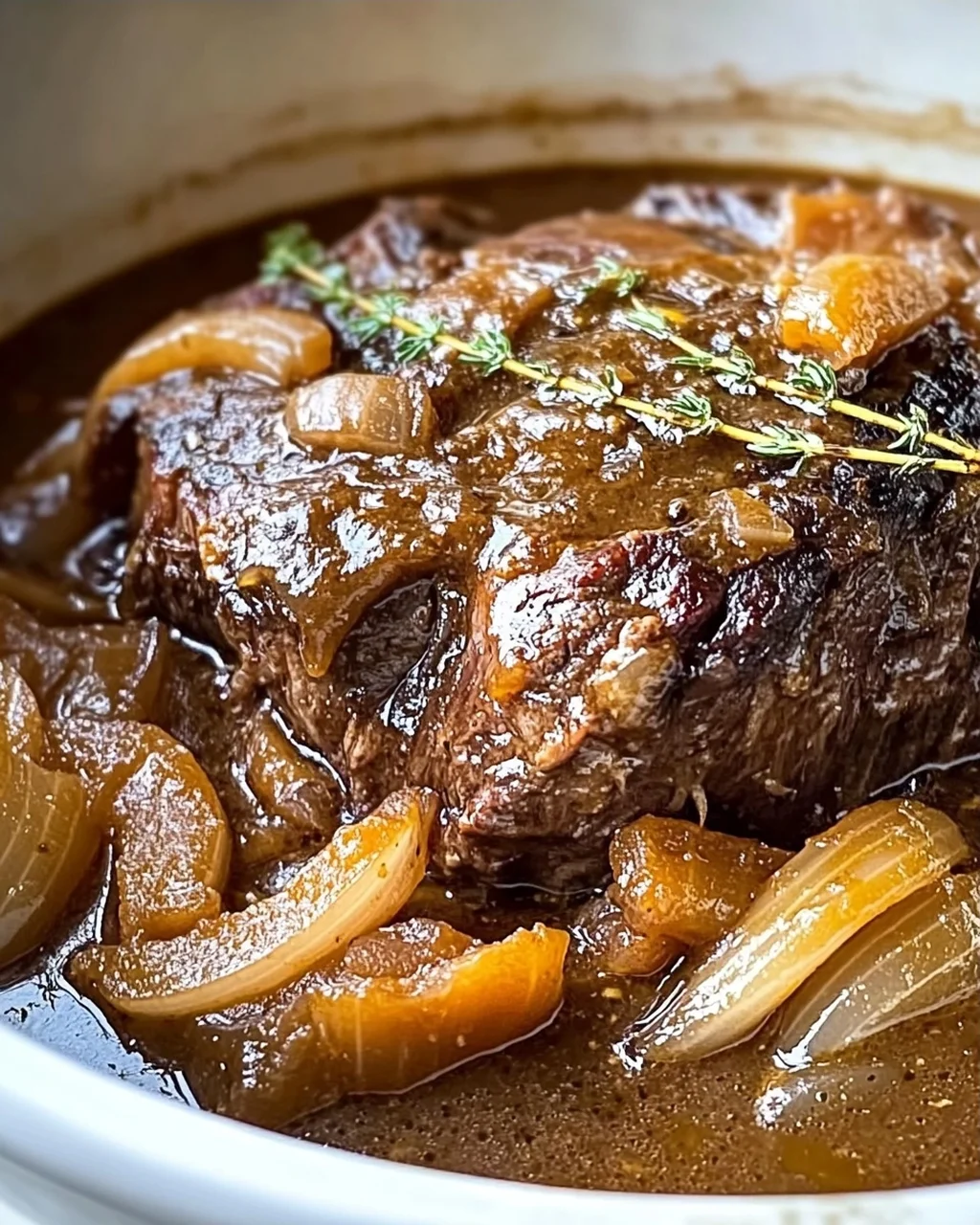 Herzhafter französischer Zwiebel-Rinderbraten für Gemütlichkeit