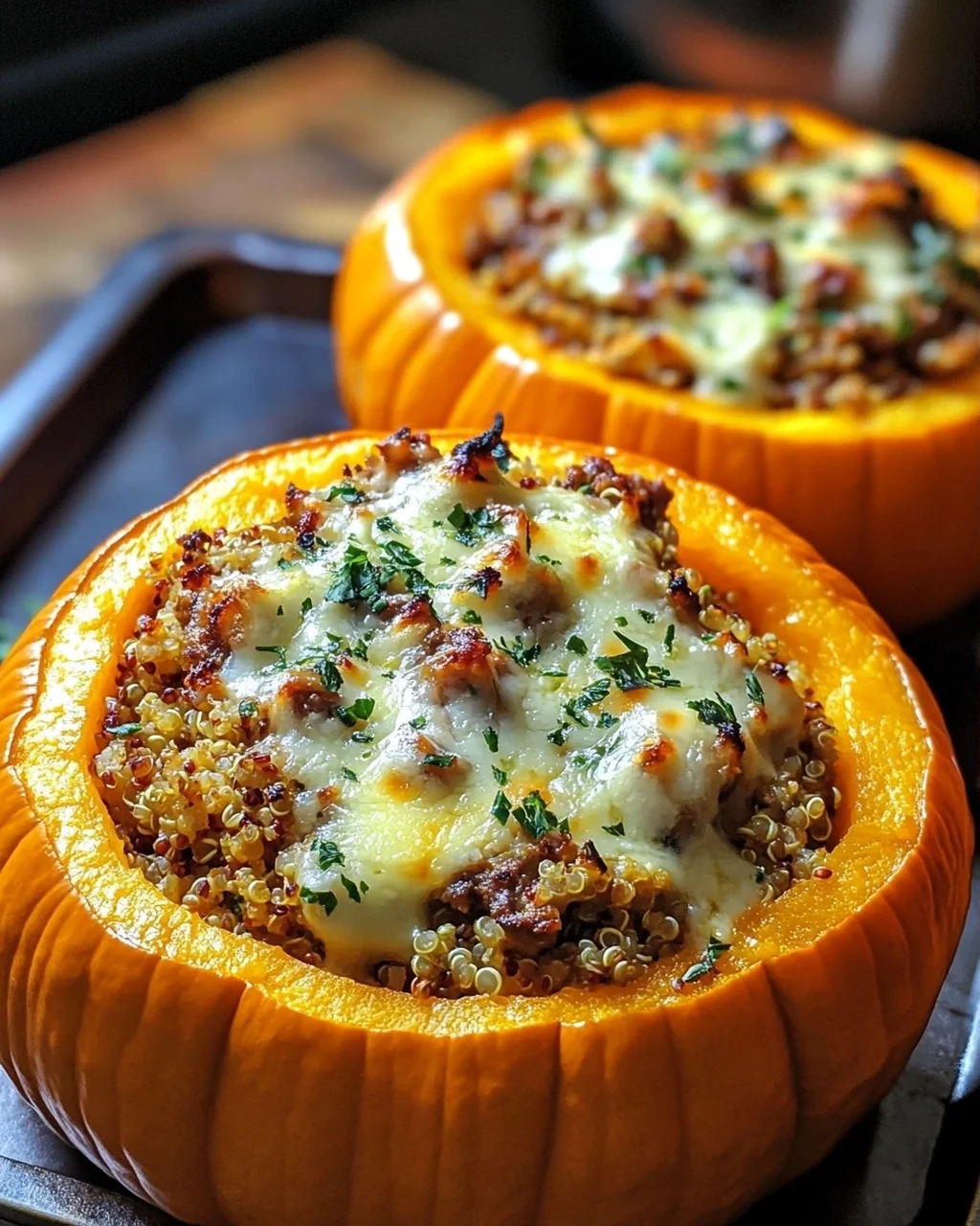 Herzhafter gefüllter Kürbis: Gemütliches Herbst-Rezept genießen