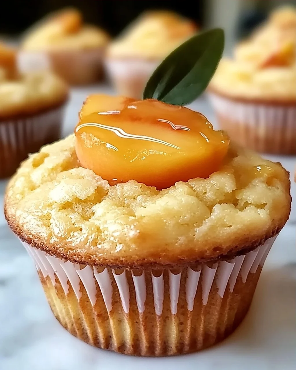 Honig Pfirsich Frischkäse Muffins zum Verlieben