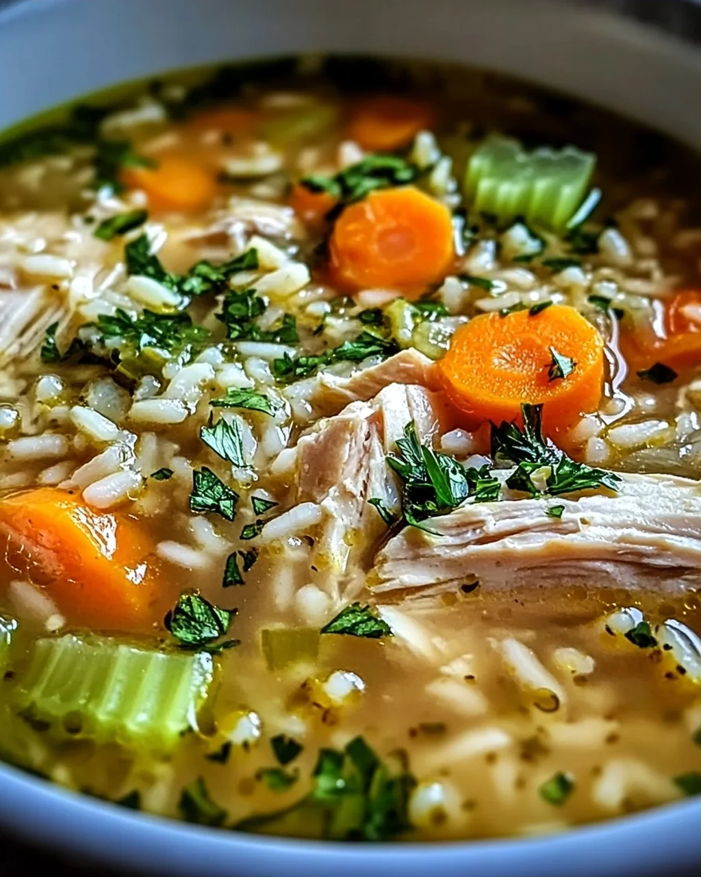 Hühner-Reis-Suppe mit speziellem Kräuter-Extrakt
