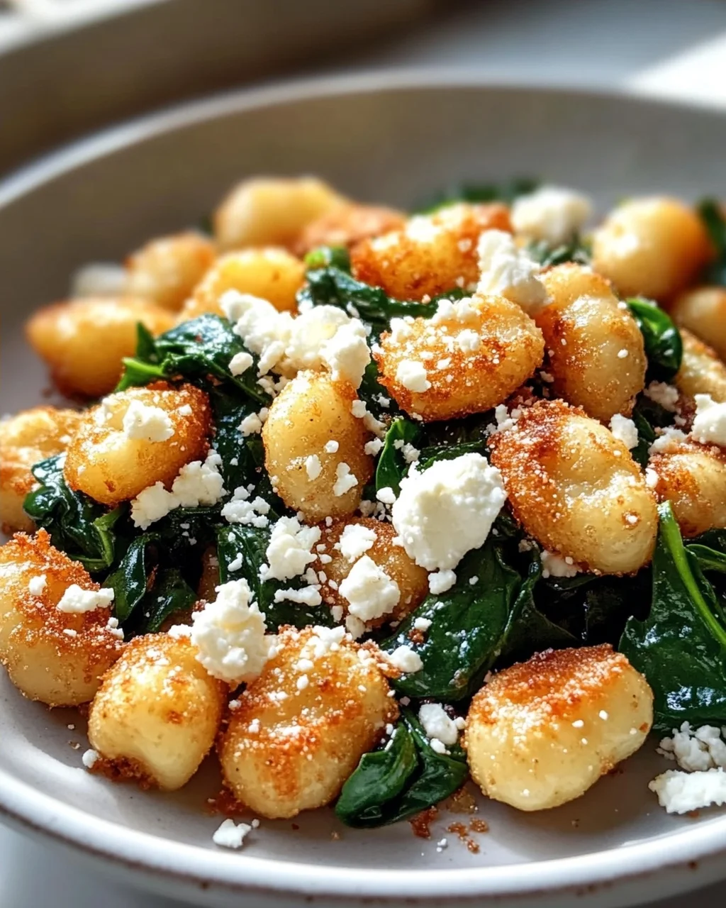 Knusprige Gnocchi mit Spinat und Feta: Dein schnelles Rezept