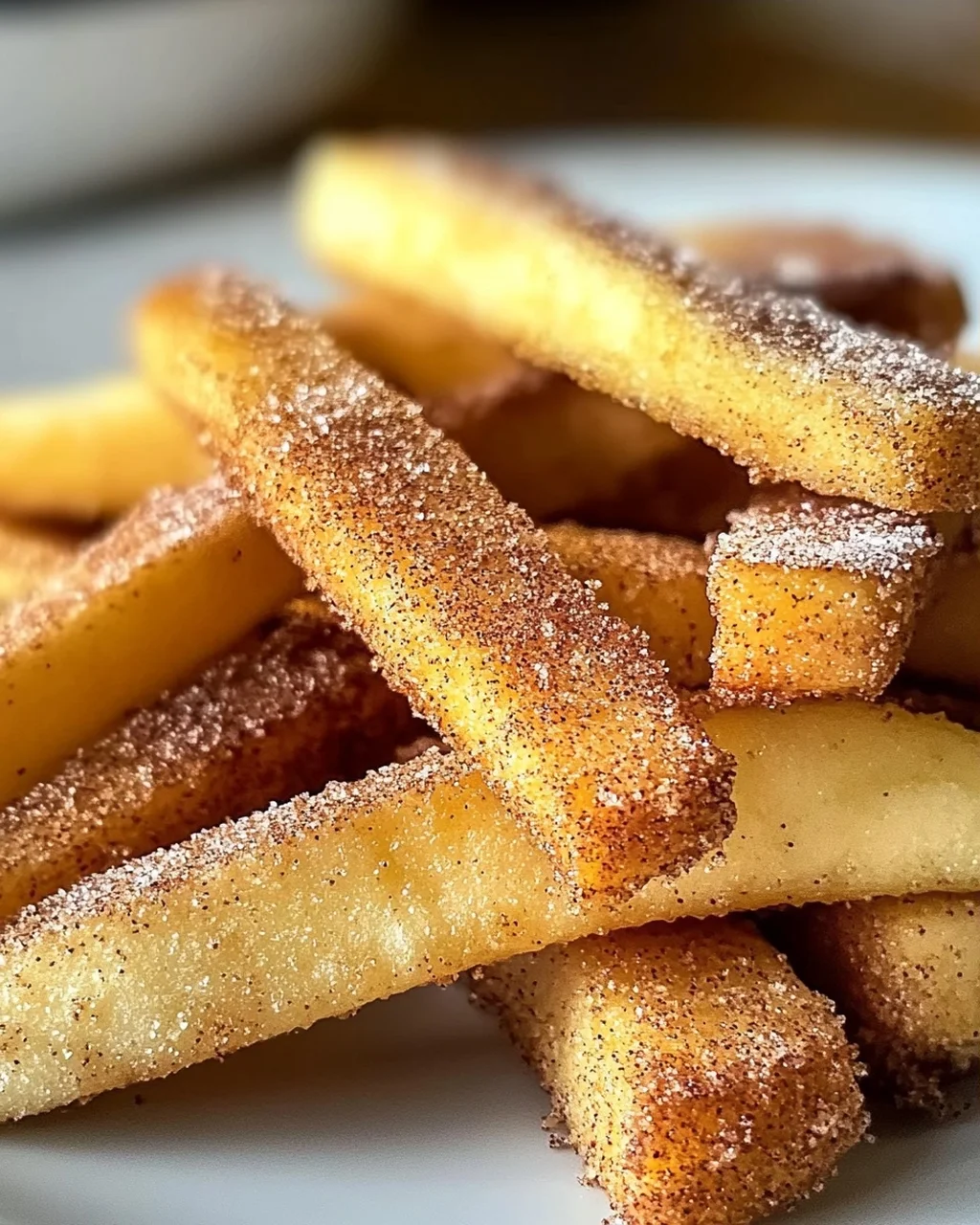 Knusprige Heißluftfritteuse Apfelpommes mit Zimt-Glück