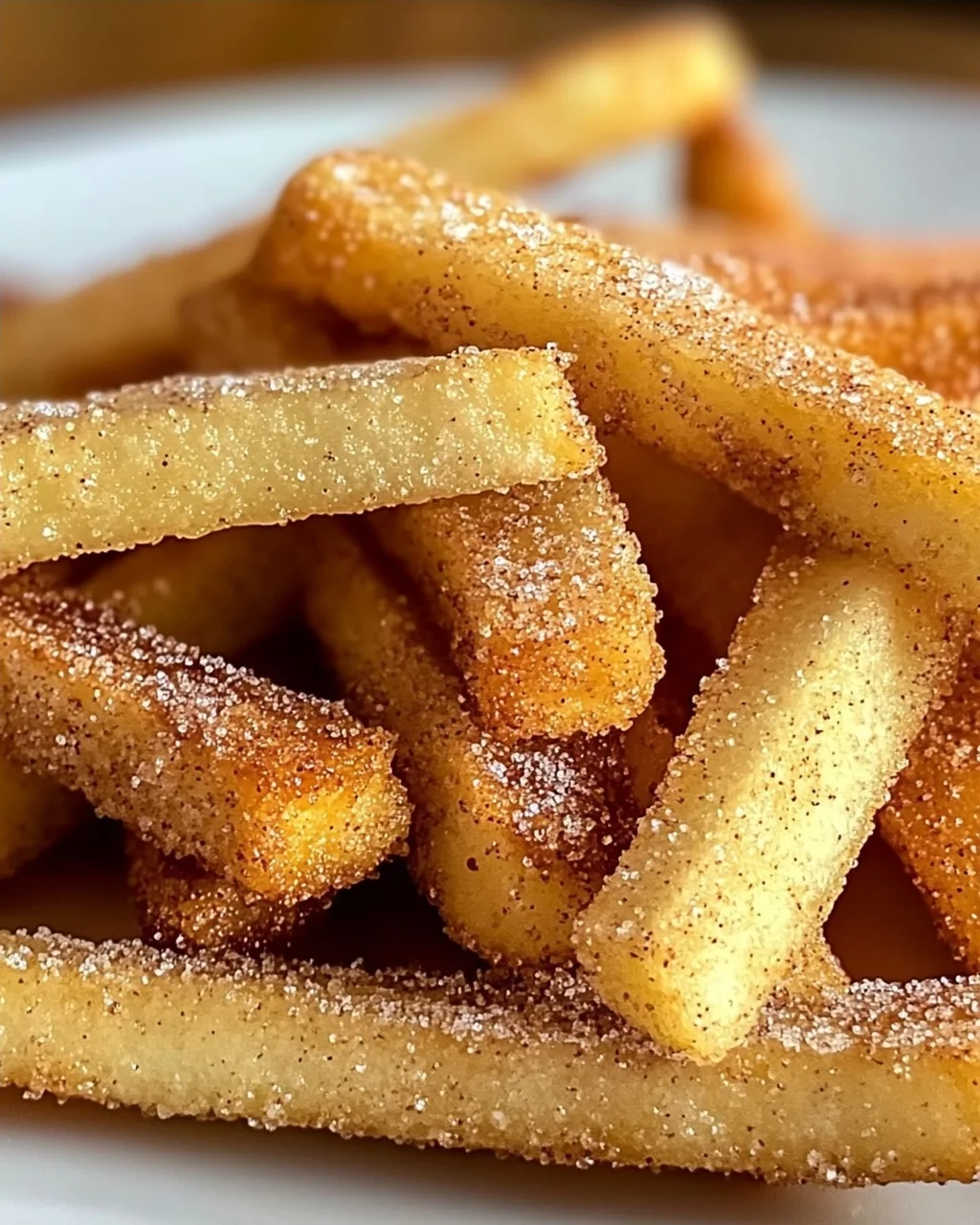 Knusprige Heißluftfritteuse Apfelpommes mit Zimt-Glück
