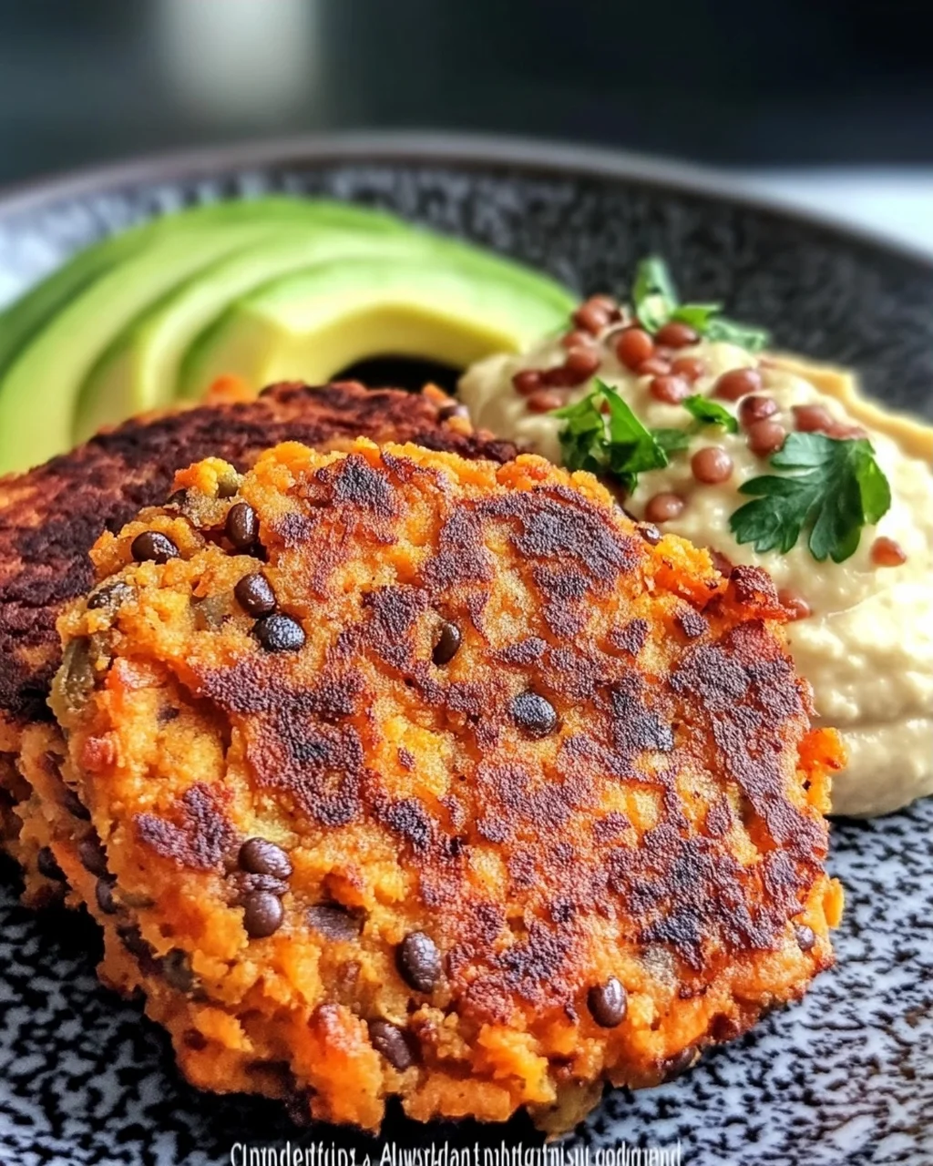 Knusprige Süßkartoffel- und rote Linsen-Patties
