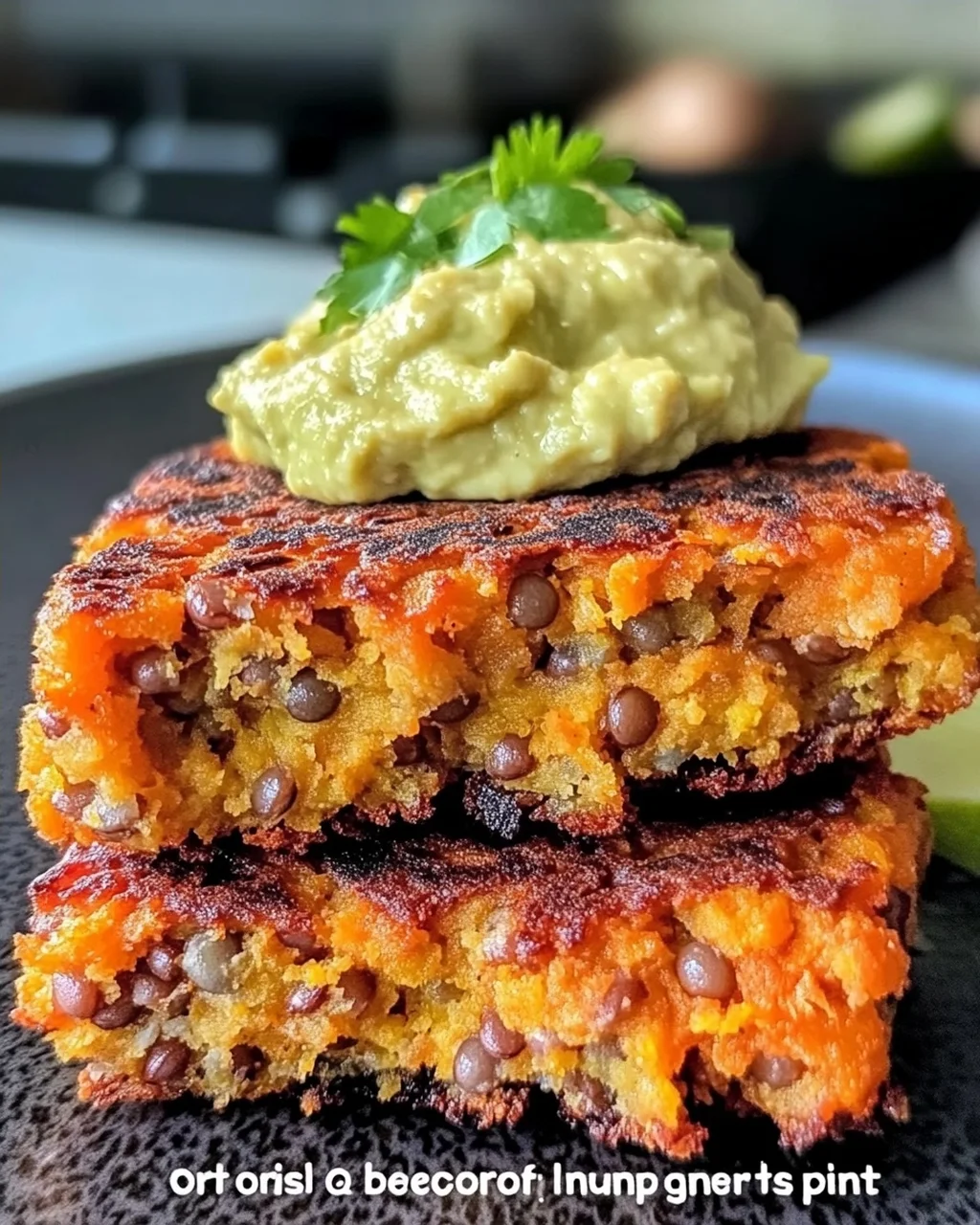 Knusprige Süßkartoffel- und rote Linsen-Patties