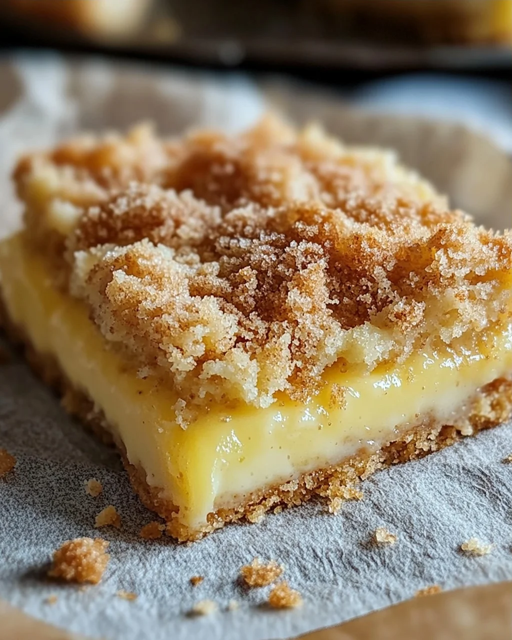 Knuspriger Streuselkuchen mit Vanillepudding