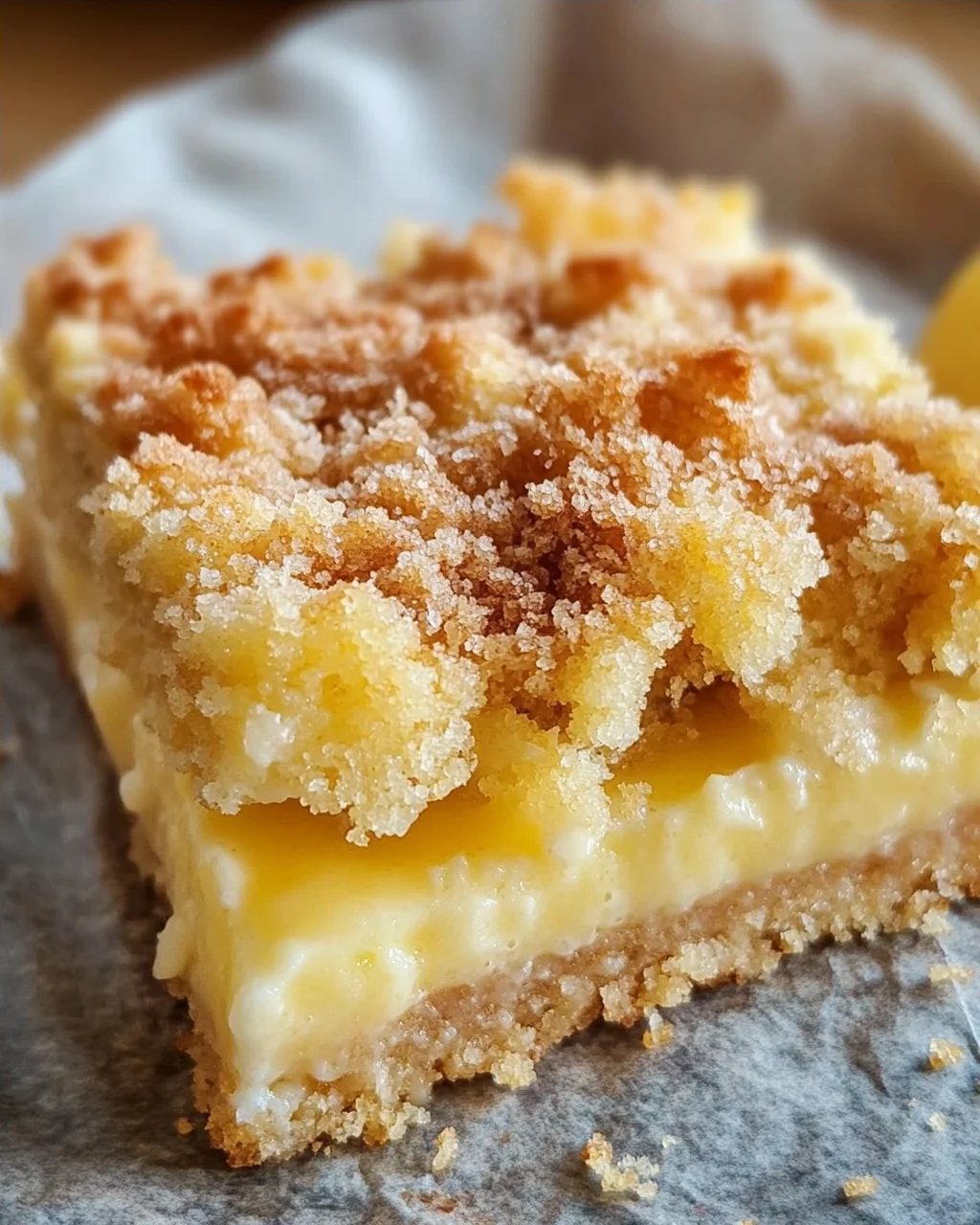 Knuspriger Streuselkuchen mit Vanillepudding
