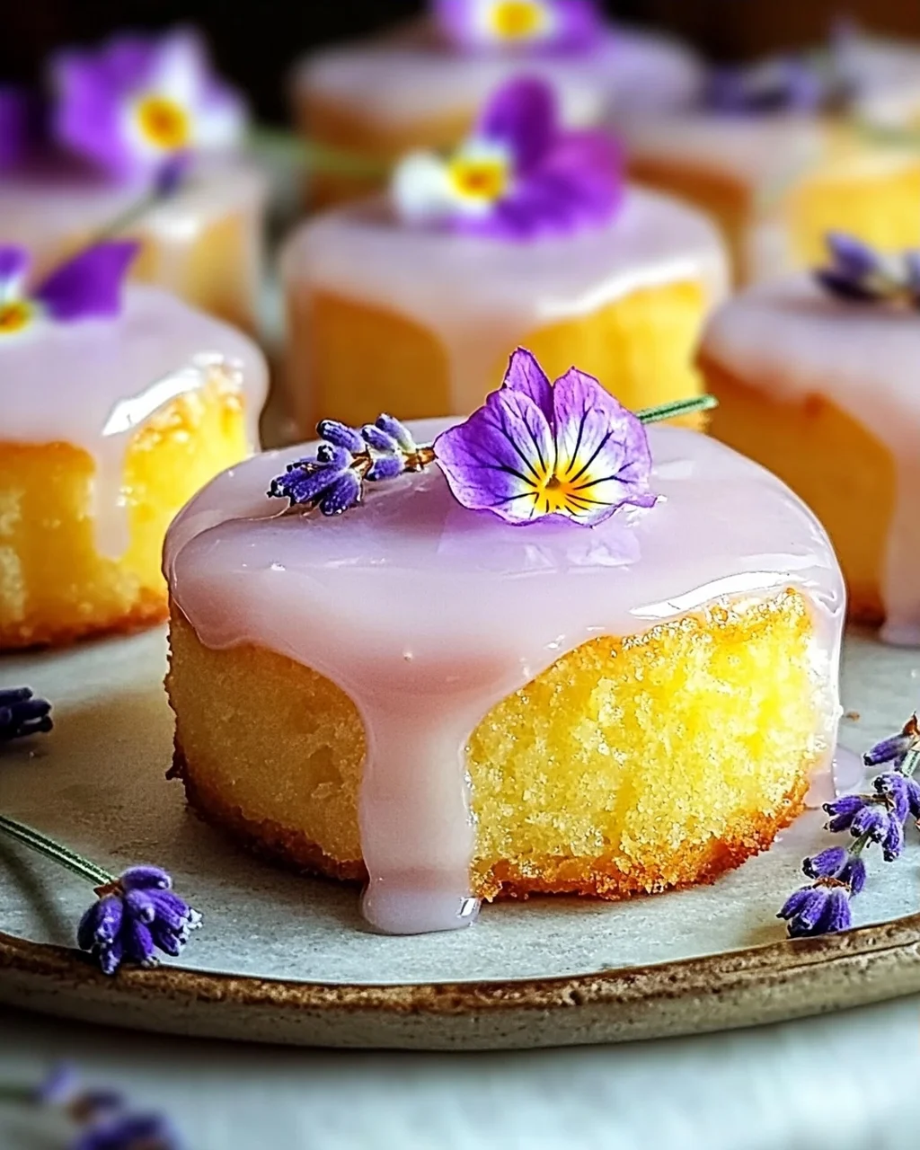 Mini Zitronenkuchen mit Lavendelglasur für besondere Anlässe