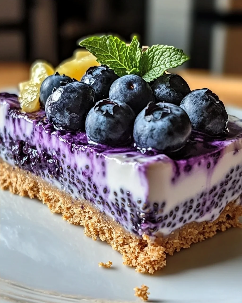 No-Bake Heidelbeer-Chia-Samen-Torte für heiße Tage