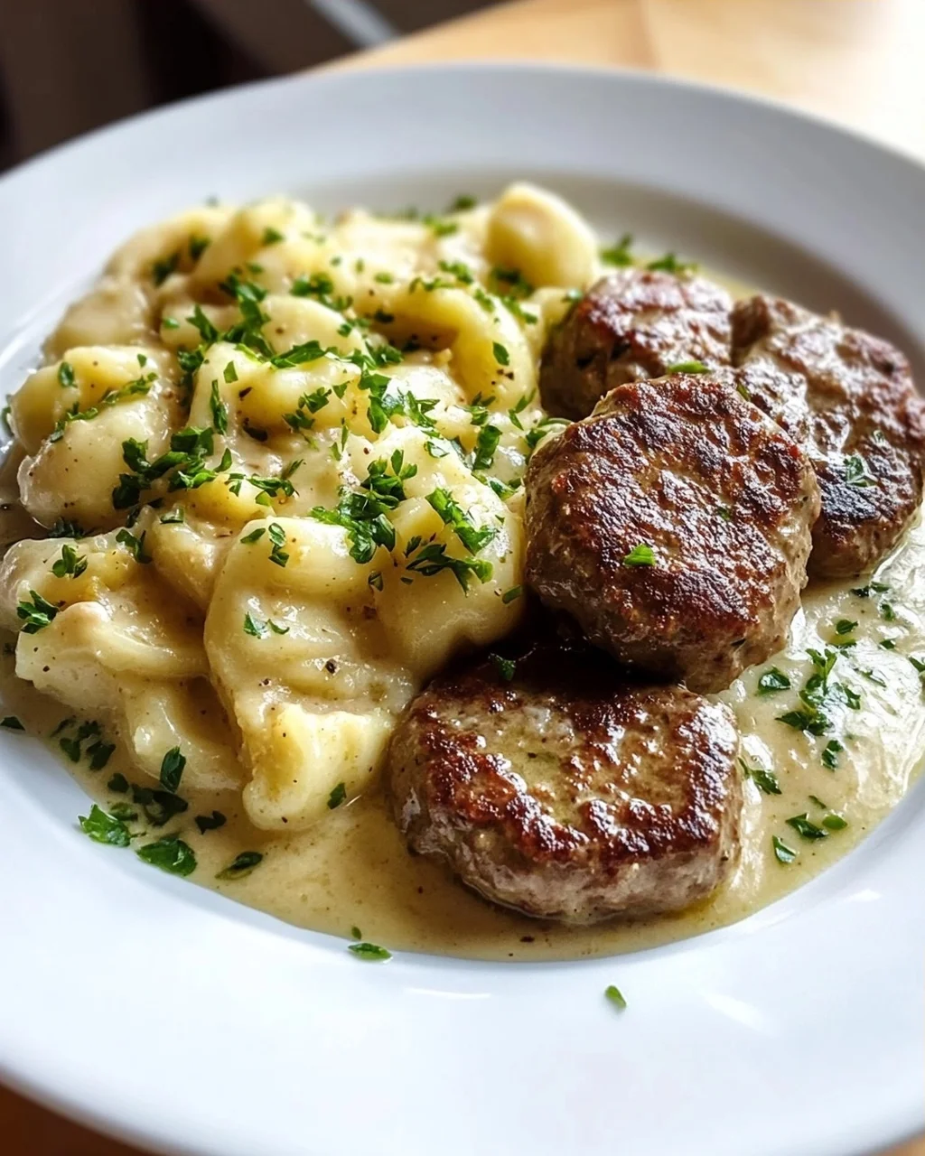 Omas Kohlrabigemüse mit Rinder-Frikadellen und Spätzle