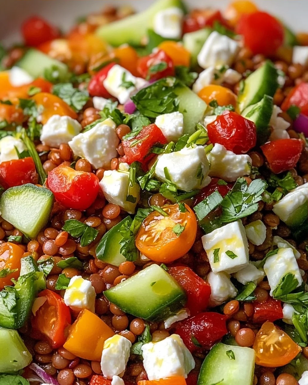 Orientalischer Linsensalat Feta