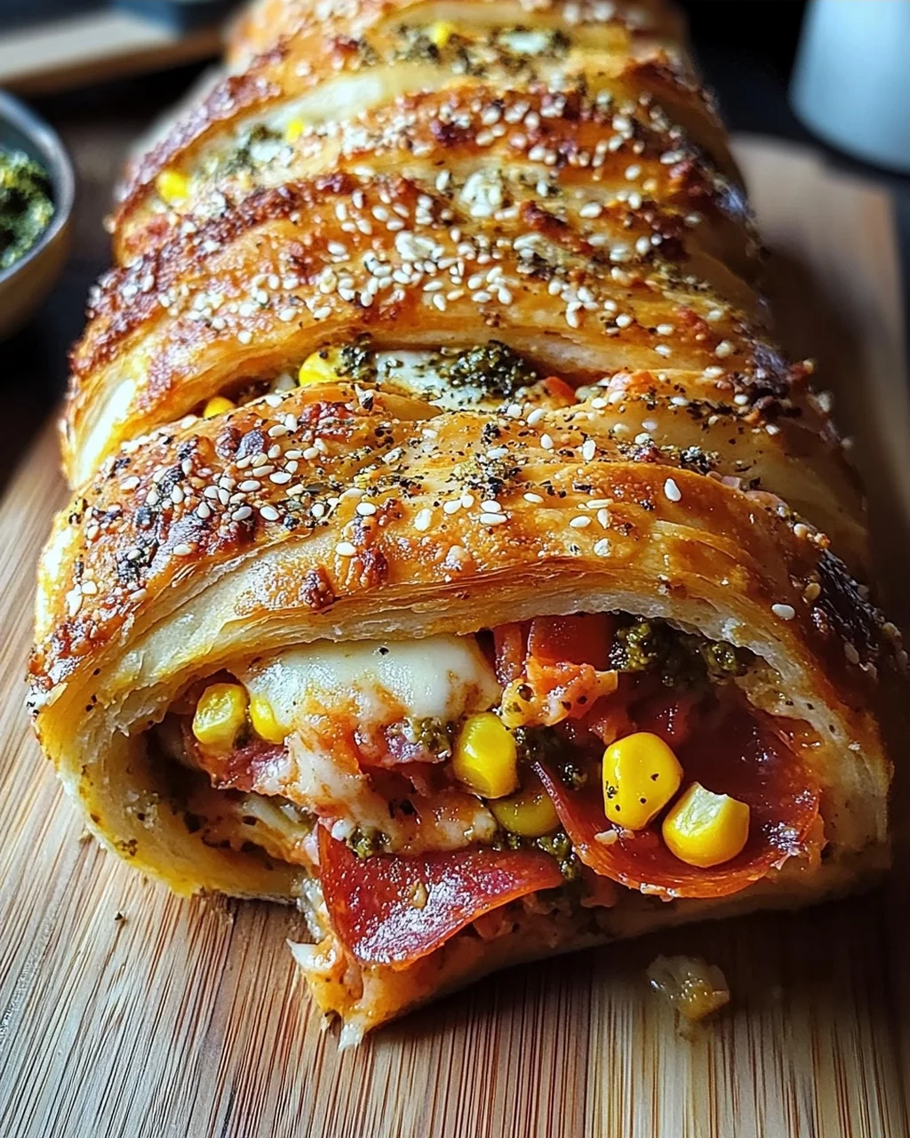 Pizza-Strudel aus fertigem Pizzateig