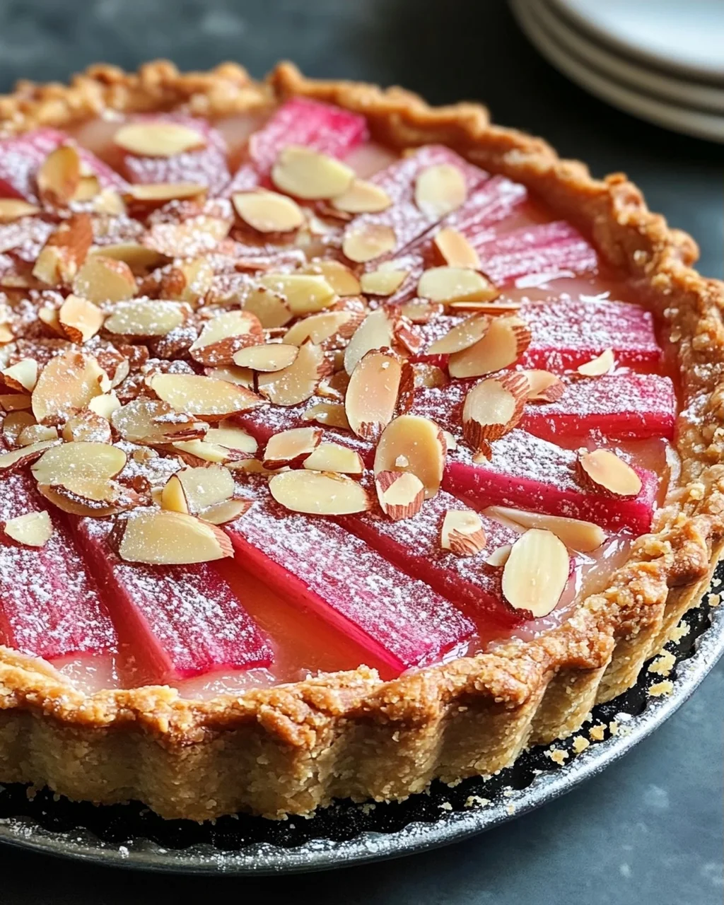 Rhabarber Tarte mit Mandelcreme - Rhabarber Frangipane Tarte