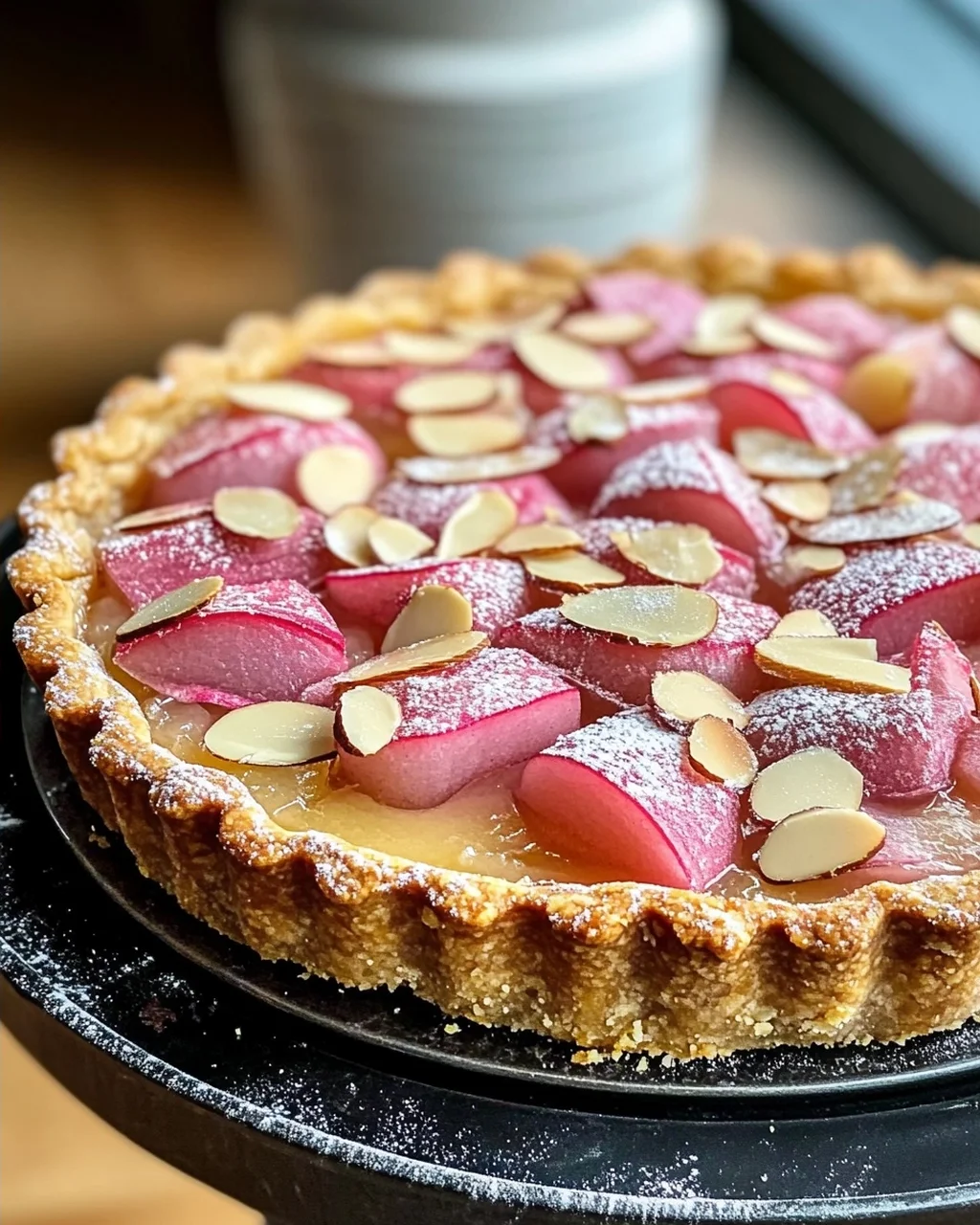 Rhabarber Tarte mit Mandelcreme - Rhabarber Frangipane Tarte
