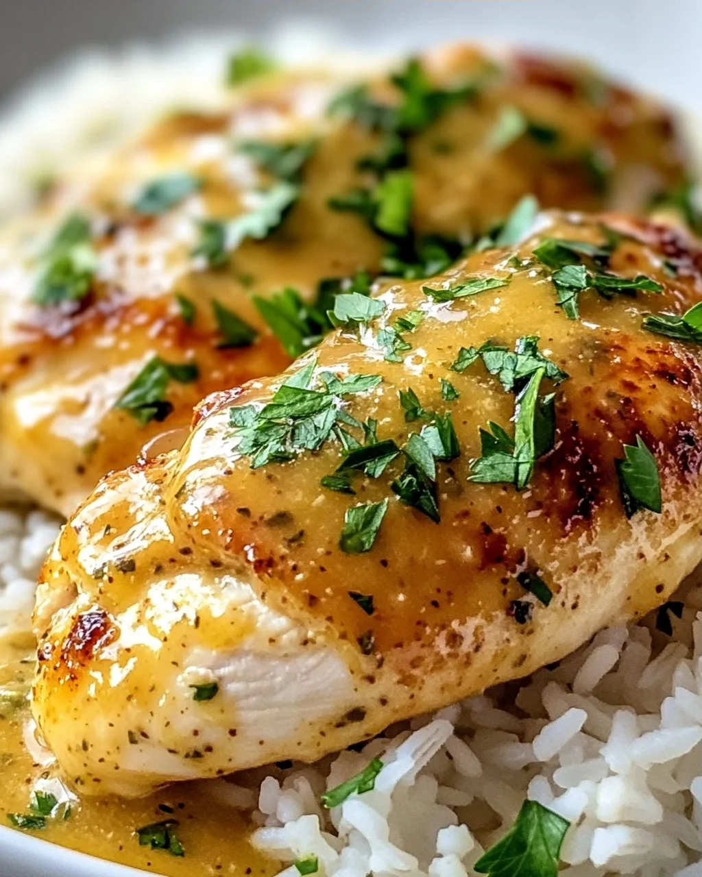 Saftiges Honig-Senf-Hähnchen mit Reis – Schnell & Lecker!