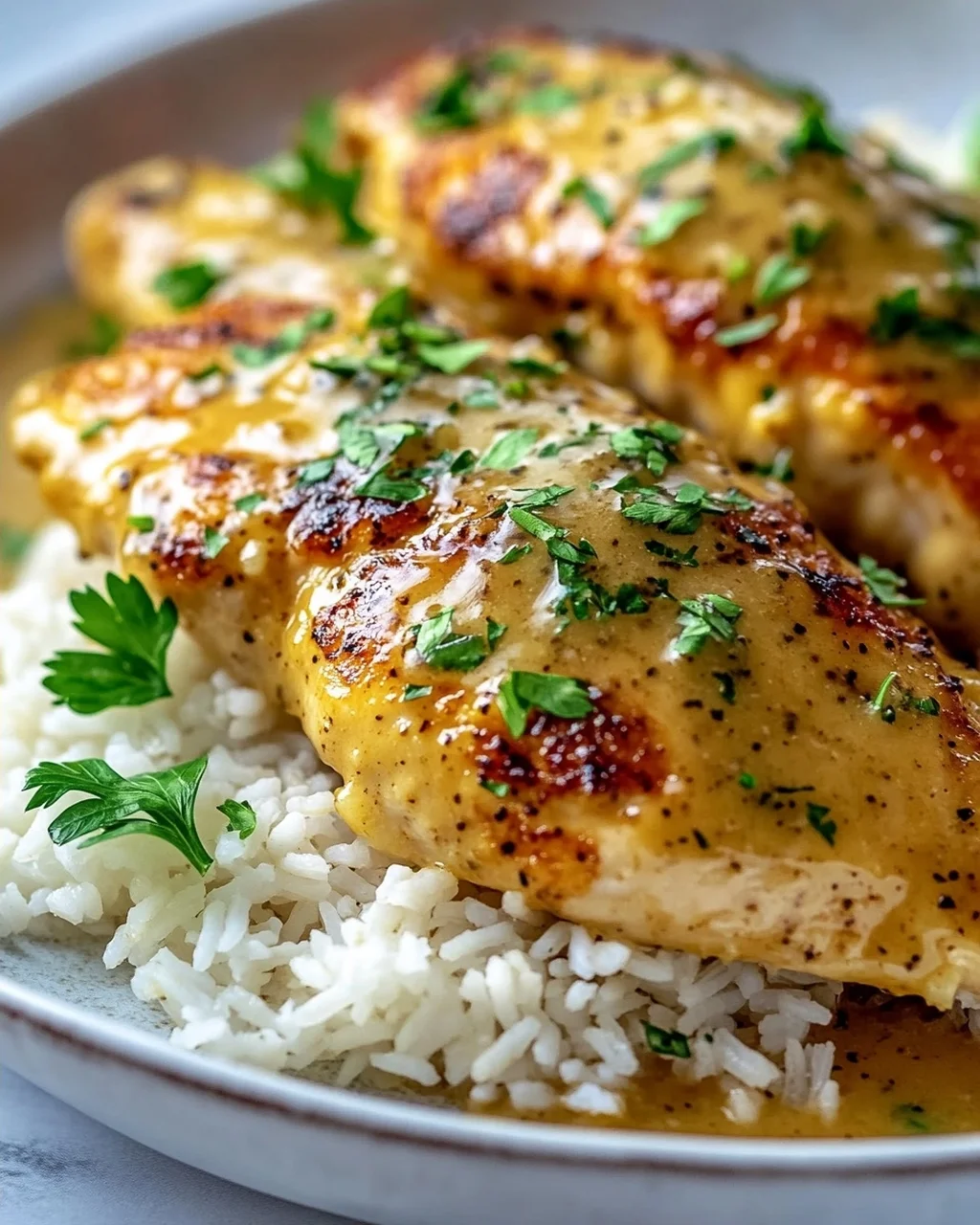 Saftiges Honig-Senf-Hähnchen mit Reis – Schnell & Lecker!