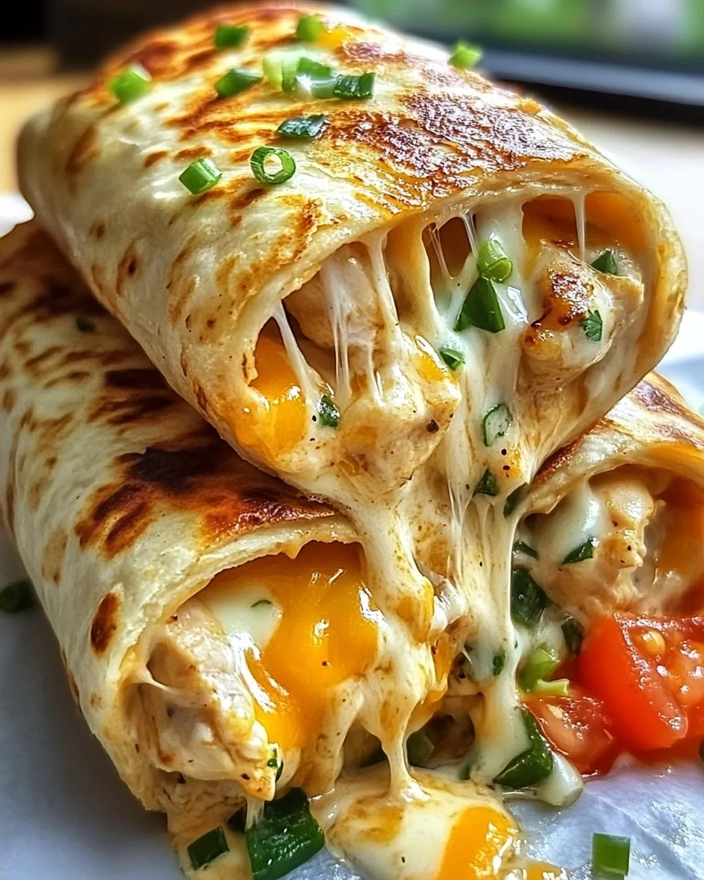Schnelle Käse Knoblauch Hähnchen Wraps