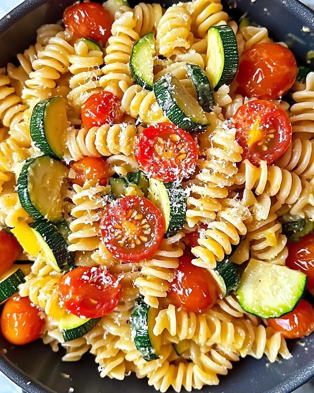 Schnelle Tomaten-Zucchini-Pasta für jeden Tag