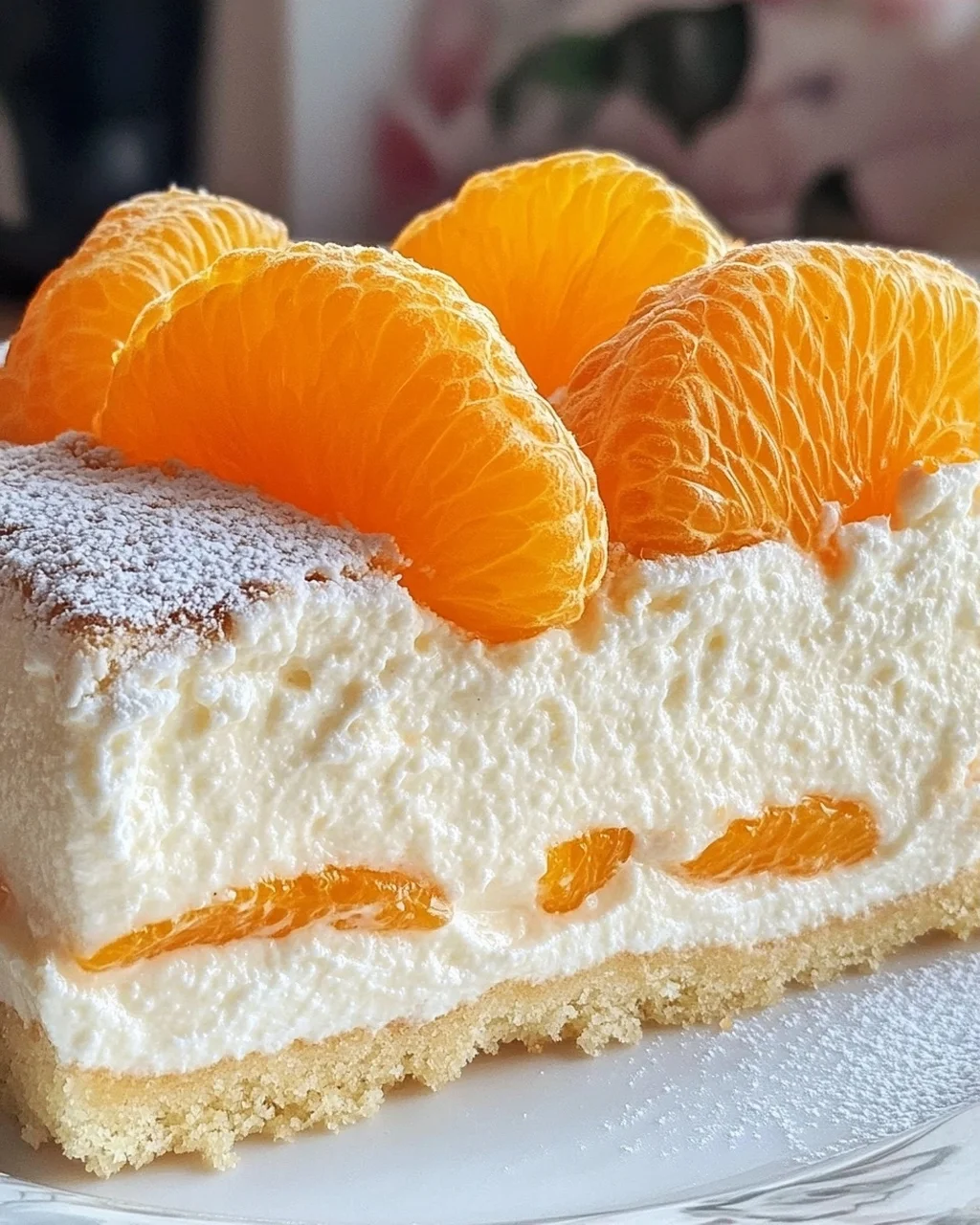 Schneller Schmandkuchen mit Mandarinen vom Blech