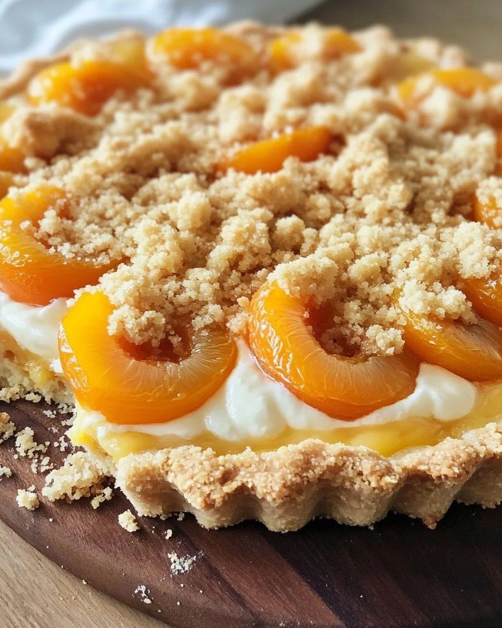 Sommerliche Aprikosentarte mit Skyr und Streuseln