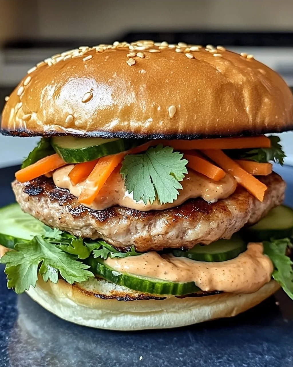 Thai Erdnuss Truthahn Burger für Genussfans