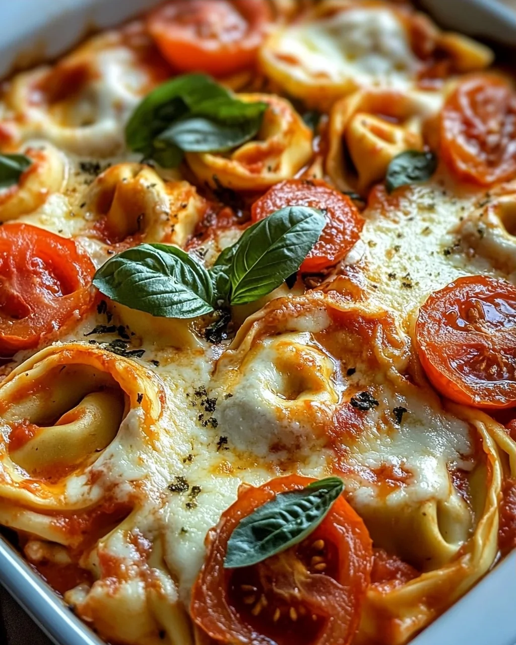 Tortellini-Auflauf mit Tomaten und Mozzarella