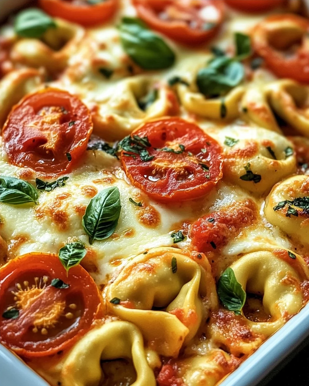 Tortellini-Auflauf mit Tomaten und Mozzarella