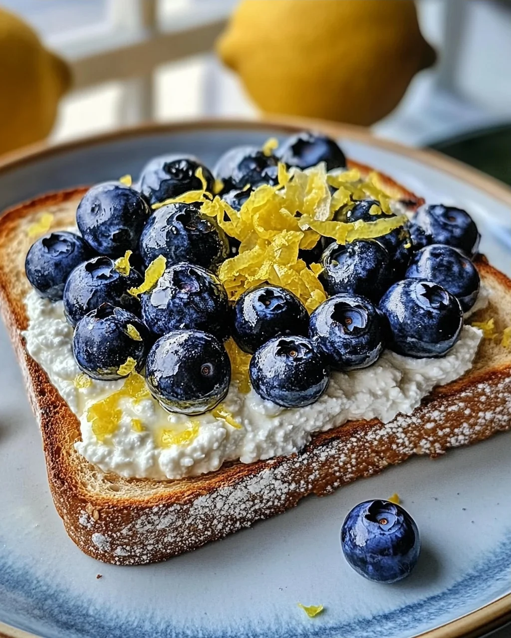 Zitronen-Blaubeer-Ricotta-Toast für jeden Tag